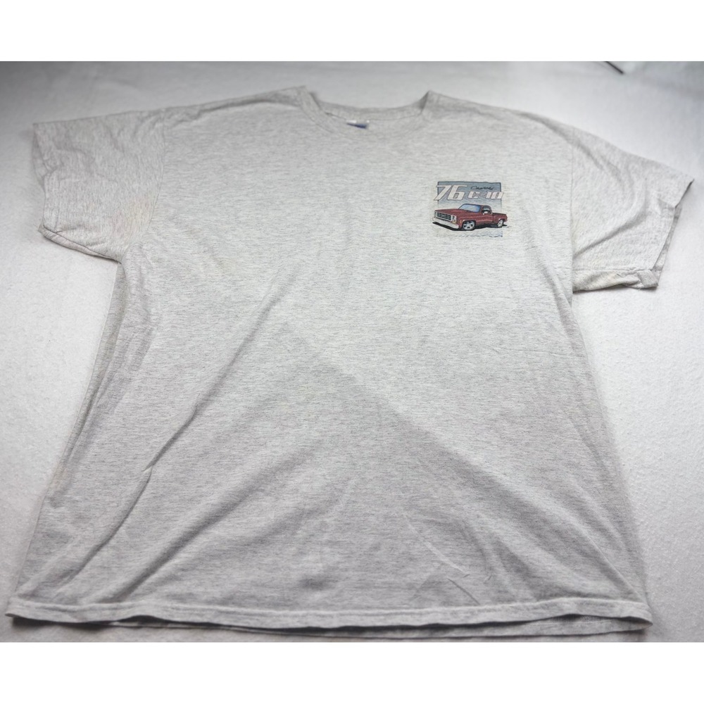 Gildan Mens 76 Chevrolet C-10 Truck Graphic T-Shirt Gray XL Chevy C10 Pickup